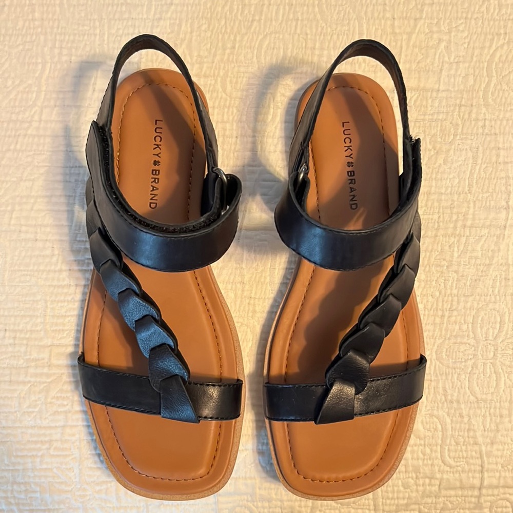 Lucky Brand Black Leather Sandals - Size 7.5